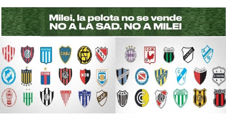 Rechazo absoluto al proyecto de Milei para privatizar el futbol argentino